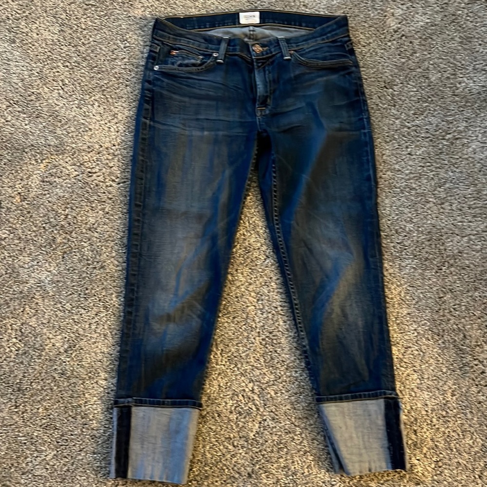 Womens Hudson skinny wide cuff crop jeans